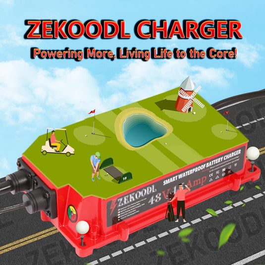 ZEKOODL 48 Volt Golf Cart Battery Charger for EZGO RXV&TXT, 18 AMP Golf Carts Charger